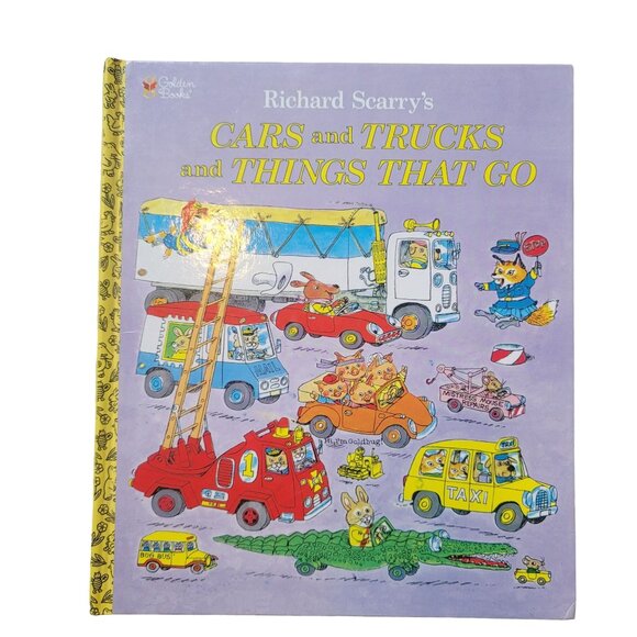 vintage Richard Scarrys Cars and Trucks and Things That Go Book golden book - Picture 1 of 14